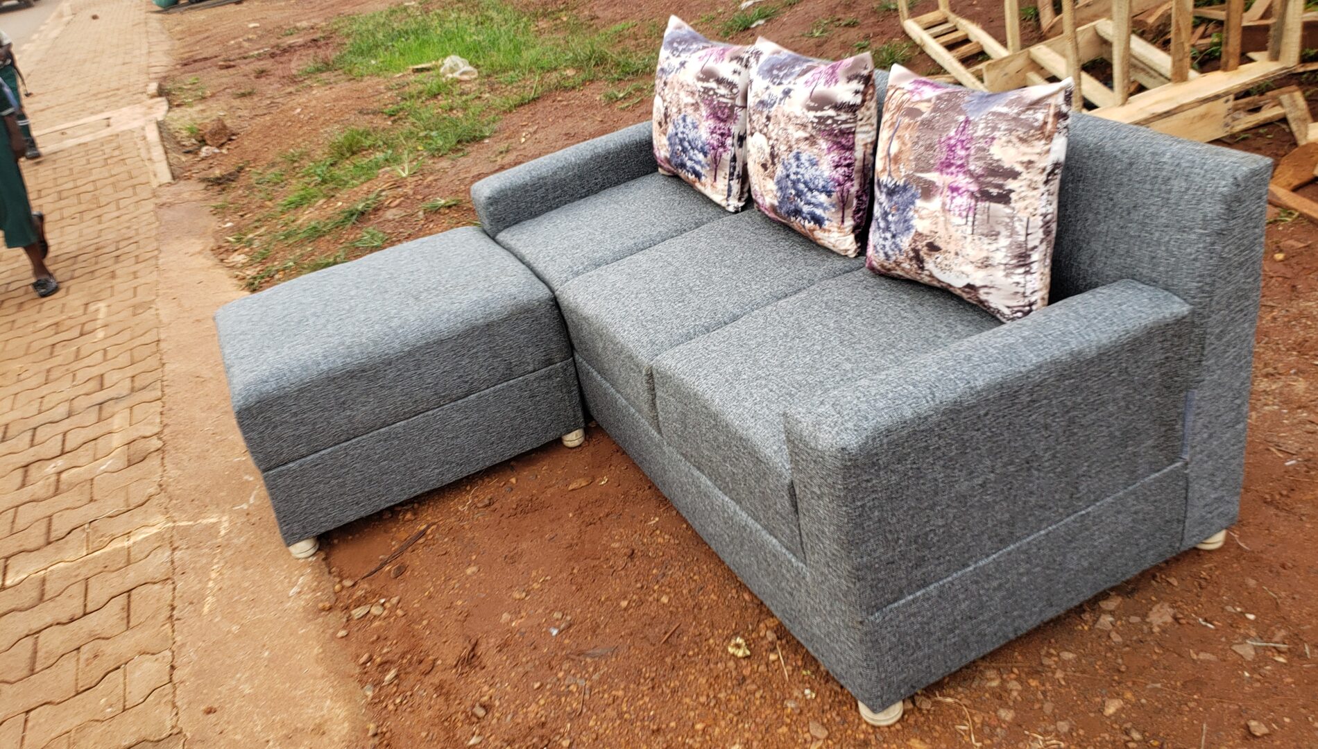 Available mini gray sofa