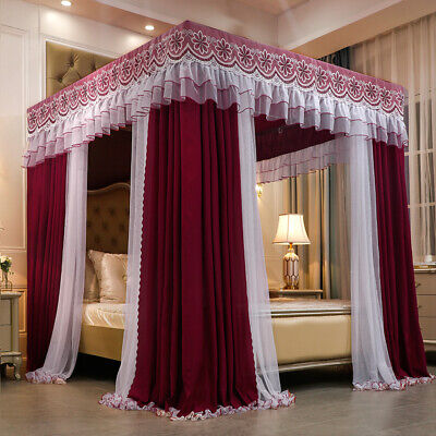 4 Stand rail mosquito net with curtains